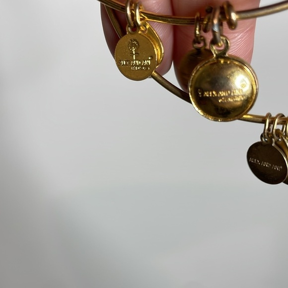 Alex & Ani | Gold Tone Amethyst & Lotus Stack of two Bracelets - Picture 5 of 6
